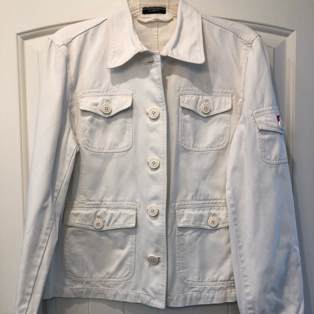 J.Crew White Utility Jacket. Size M